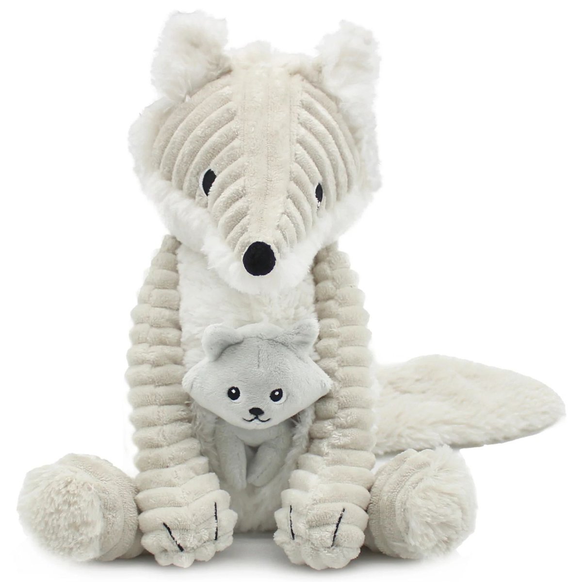 Peluche Frimou maman et bébé gris, blanc, LES DEGLINGOS