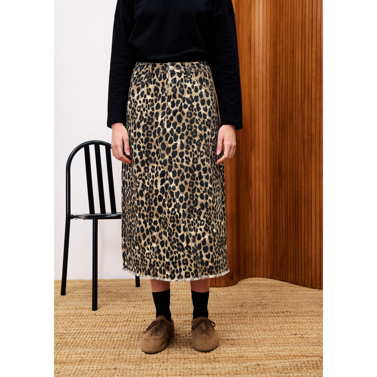 Jupe en coton à motif léopard KARKADE leopard, FRNCH