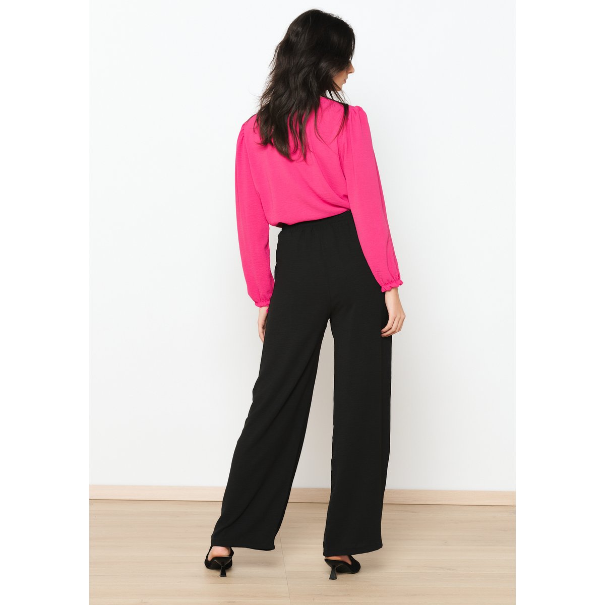 Pantalon large fluide noir, LOLALIZA