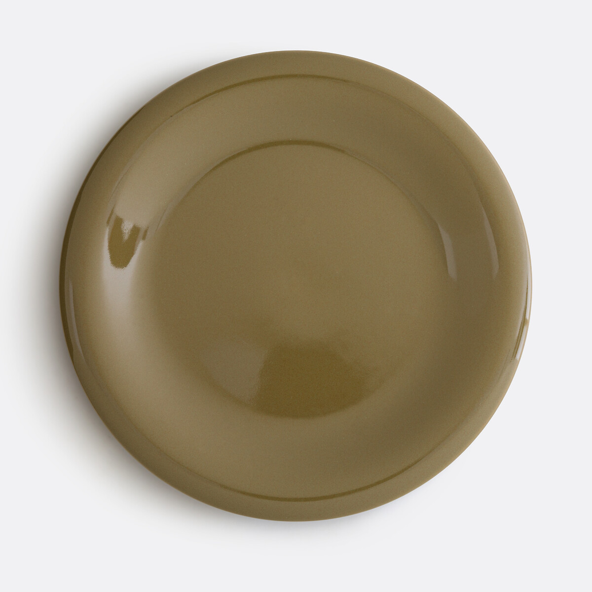 Set of 4 Toria Plates in Glazed Stoneware khaki, LA REDOUTE INTERIEURS