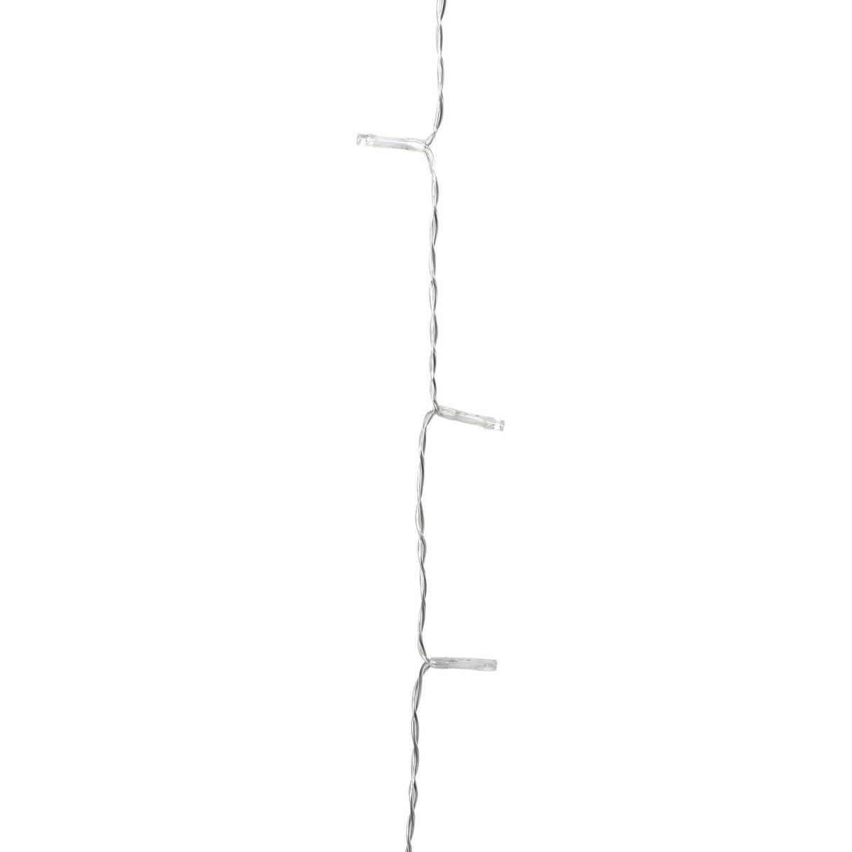 Rideau lumineux de façade d'extérieur 1 x 2 m 200 LED blanc froid avec minuteur sur secteur unique, ATMOSPHERA