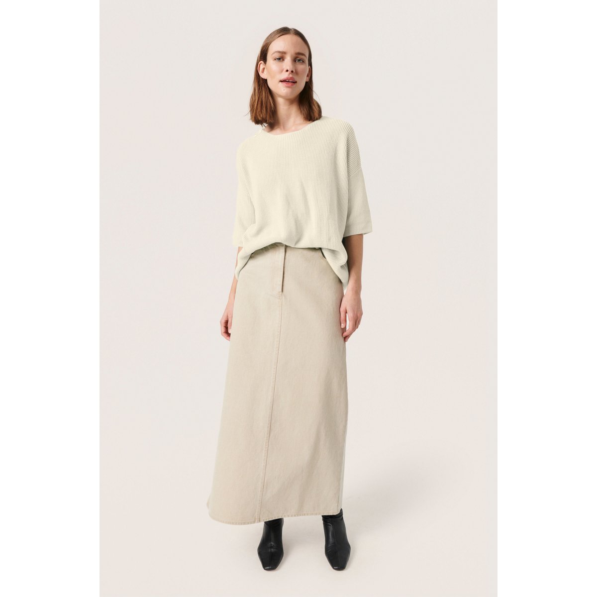 SOAKED IN LUXURY Pullover tricoté SLTuesday blanc whisper white, SOAKED IN LUXURY