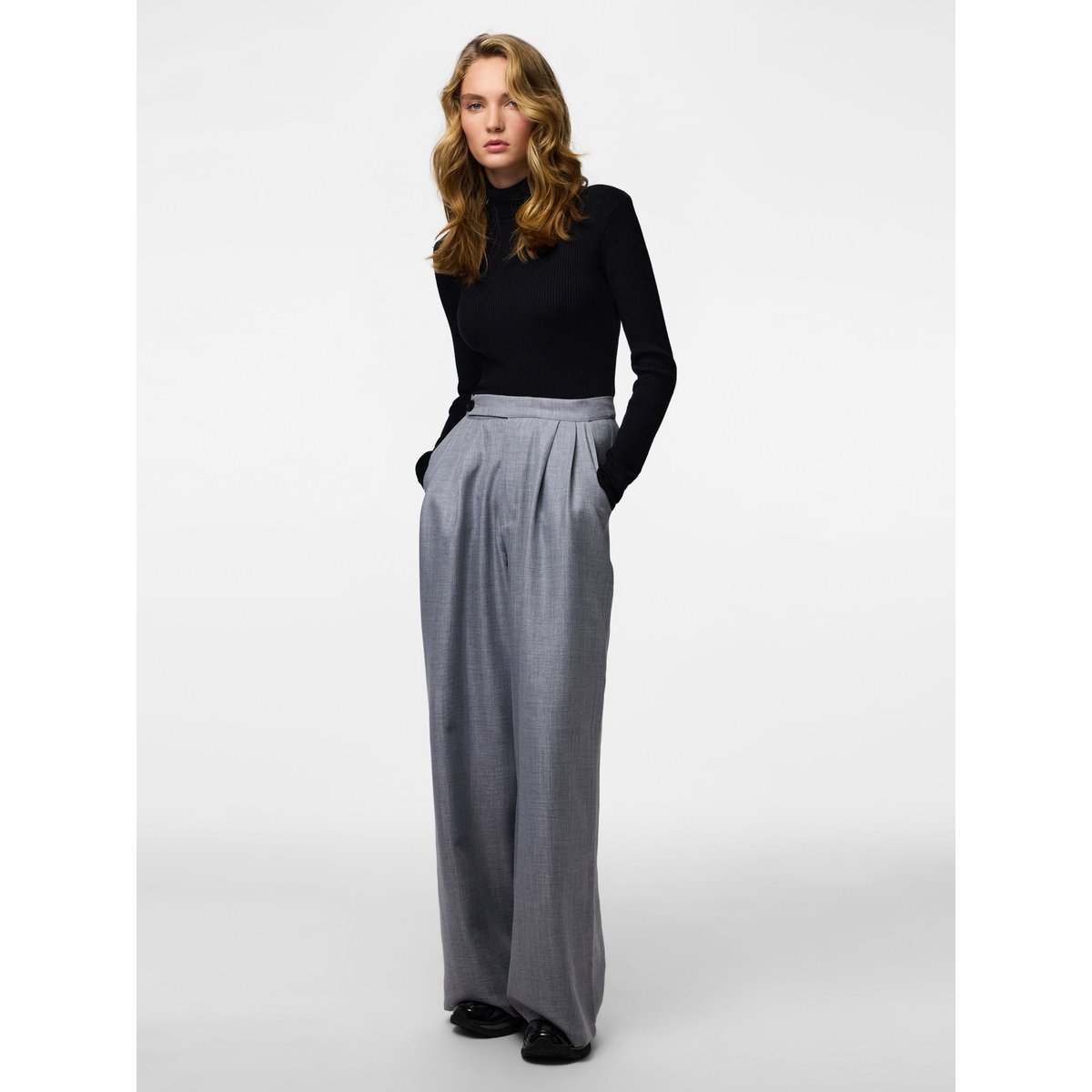 Pull En Maille PCMIRA - COL ROULÉ noir - black, PIECES