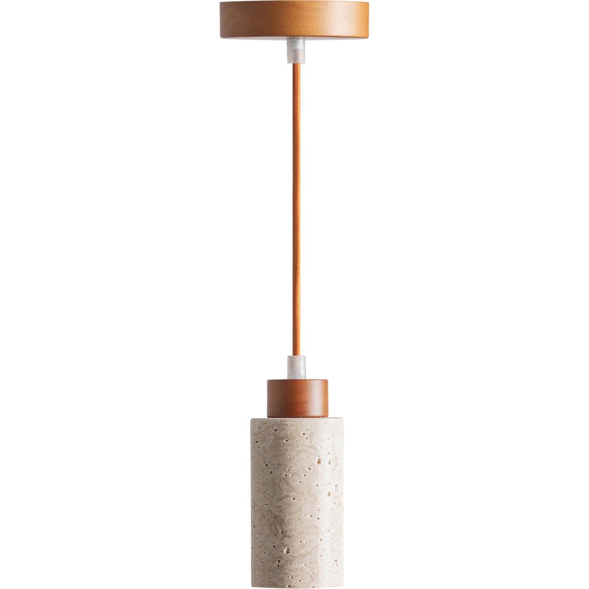 Lustre suspendu en travertin et cristal beige travertin naturel et cristal clair, RECOLLECTION