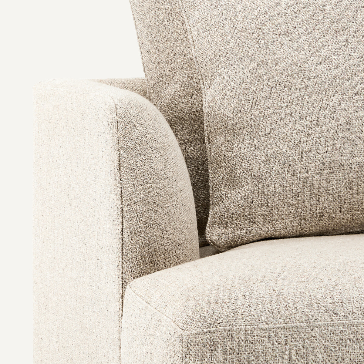 Linkes Sofa-Halbmodul, modular, aus Baumwollmischgewebe, TIBERIO ecru, AM.PM