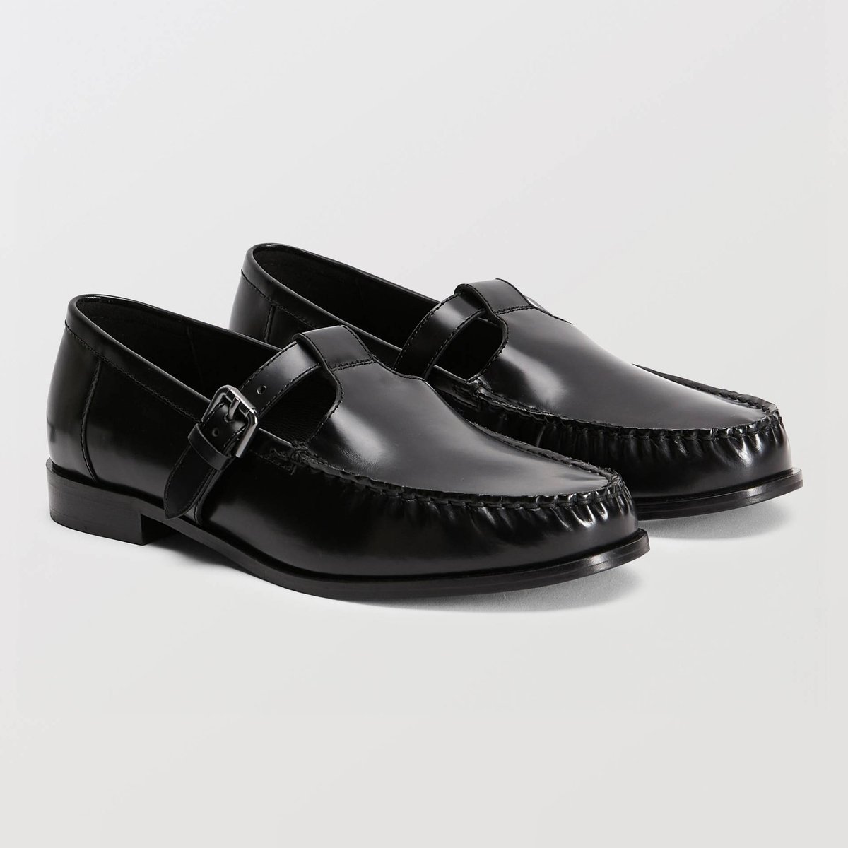 Salomés en cuir noir, MONOPRIX