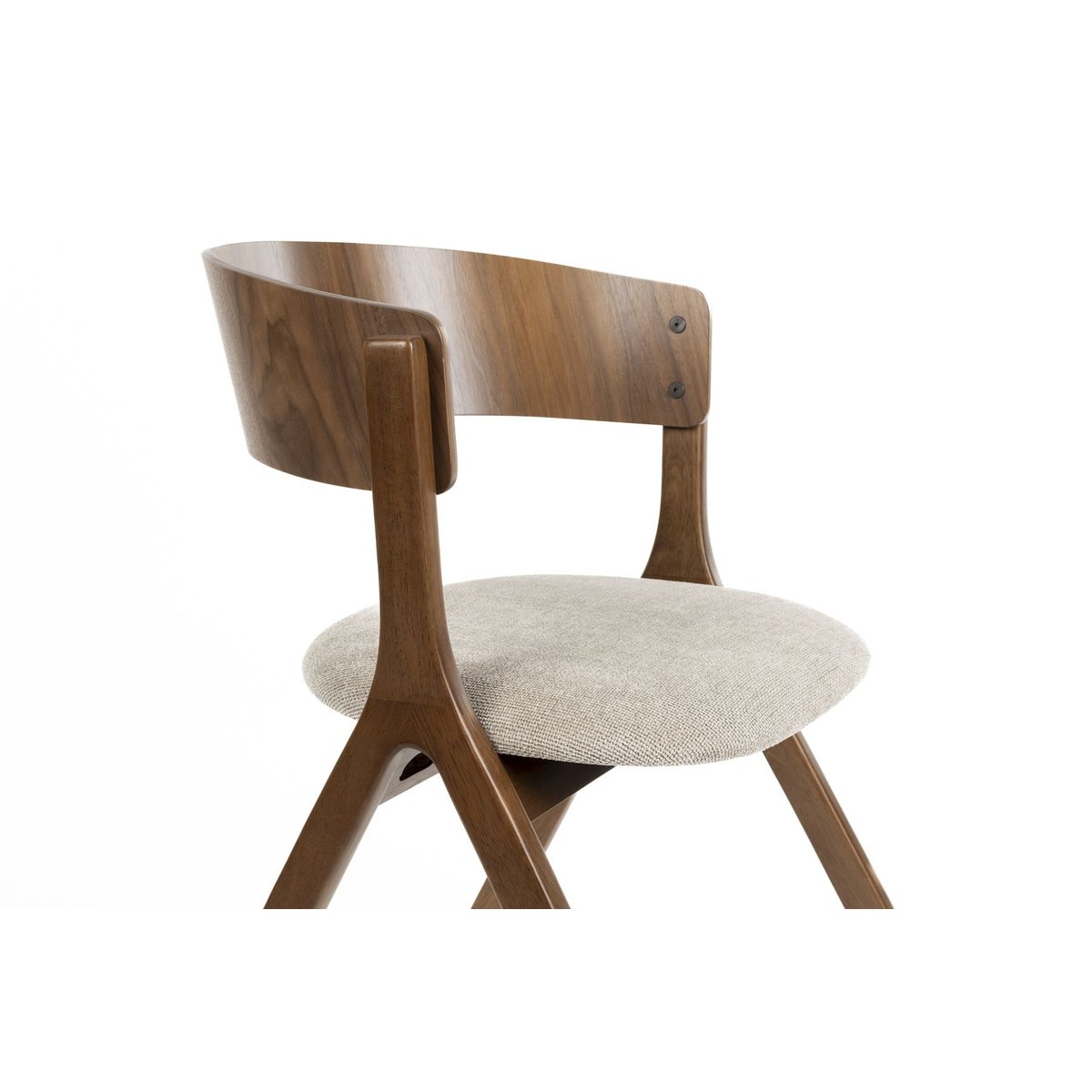 Chaise design en tissu (lot de 2), BRESSO beige, DUTCHBONE