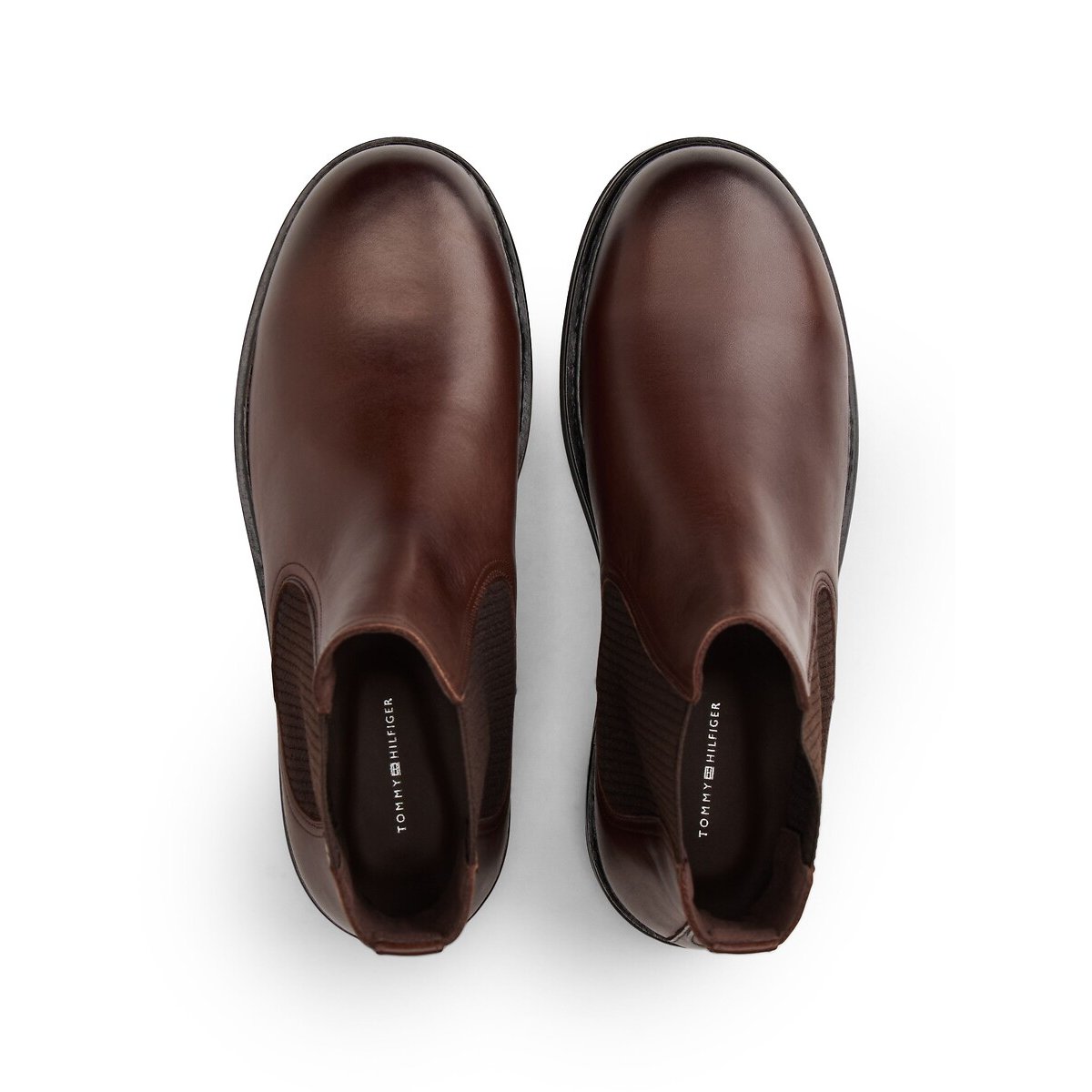 Stivali Chelsea in pelle ultraleggera marrone, TOMMY HILFIGER