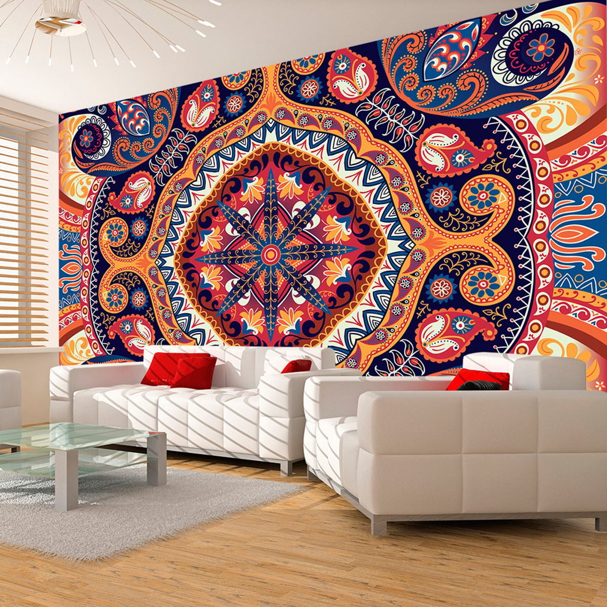 Papier peint intissé panoramique Exotic mosaic multicouleur, EDEN