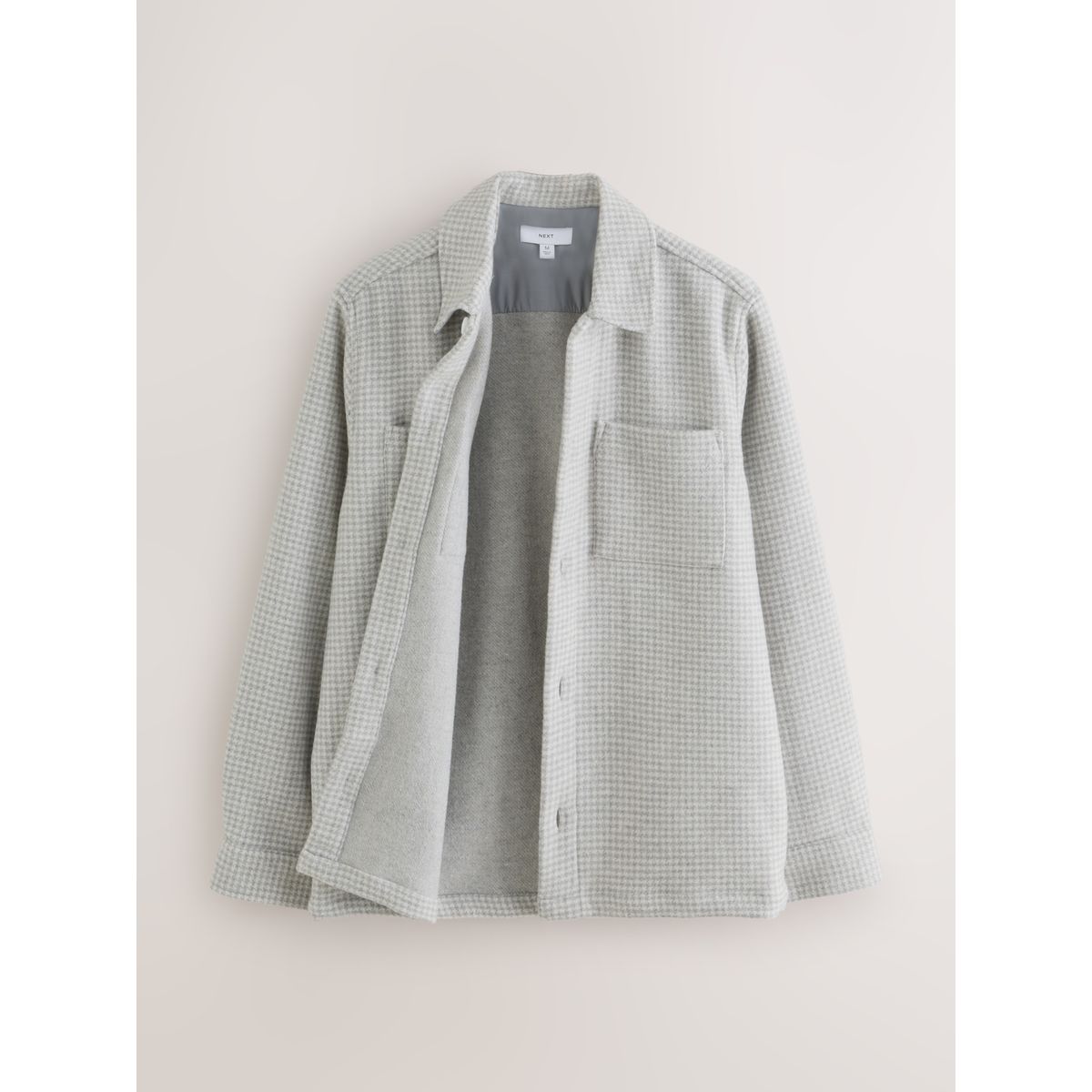 Veste-chemise à carreaux pied-de-poule gris, NEXT