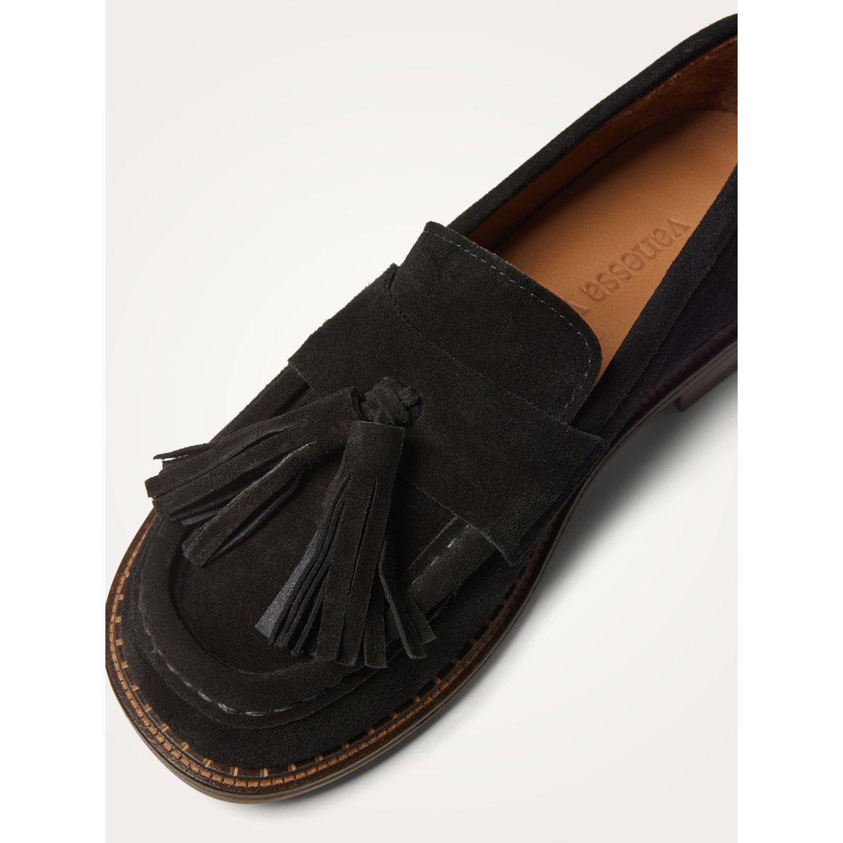 Mocassins à pampilles avec talon plat WILLOW noir, VANESSA WU