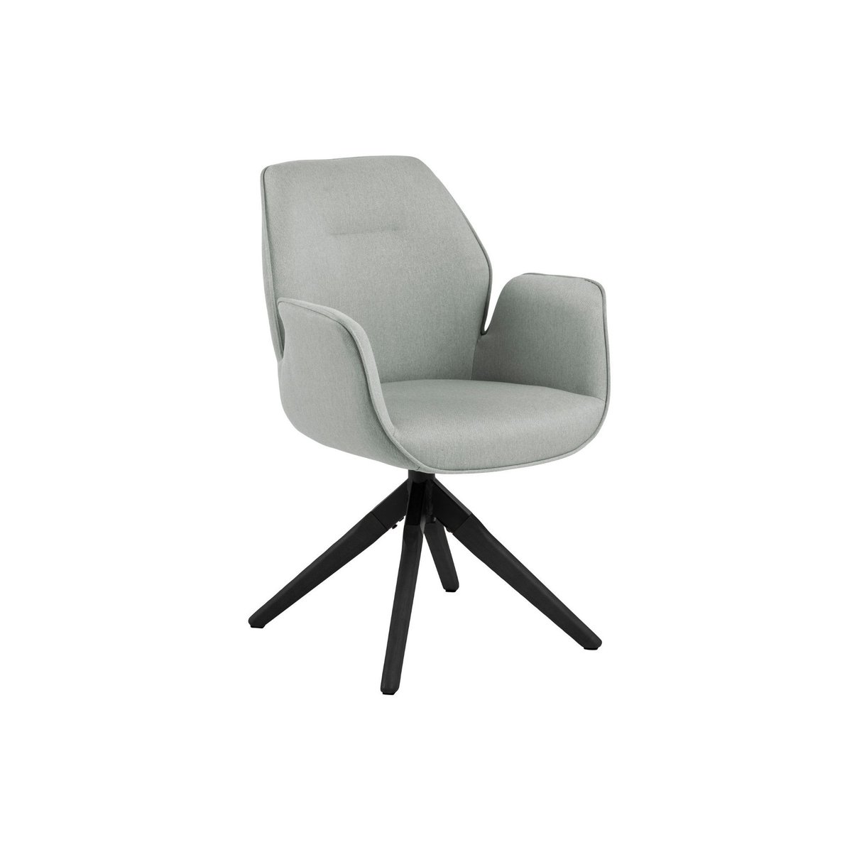 Fauteuil de salle à manger tissu et bois noir - RUBEN gris, HELLIN, DEPUIS 1862