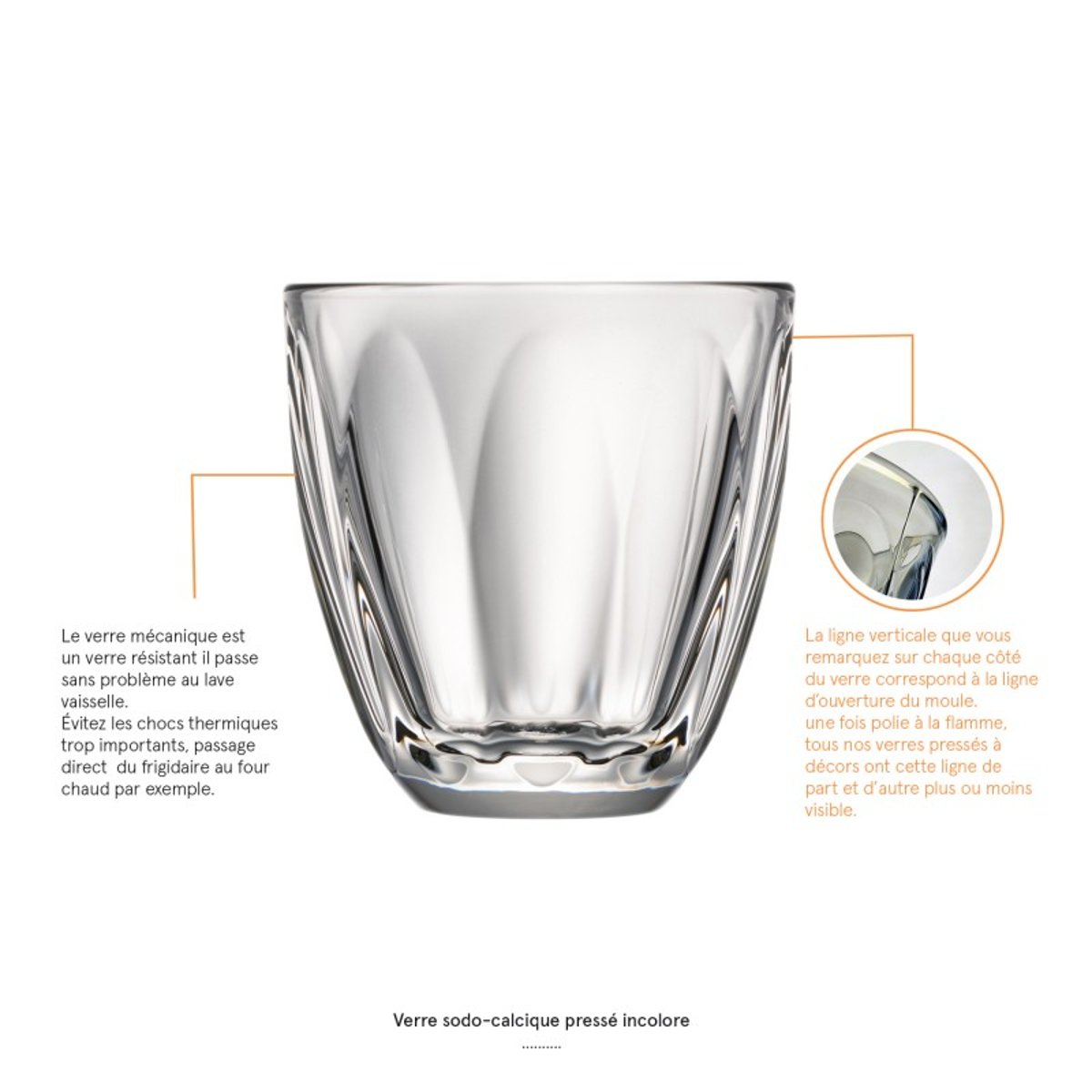 Lot de 6 verres à eau, LILY transparent, LA ROCHERE
