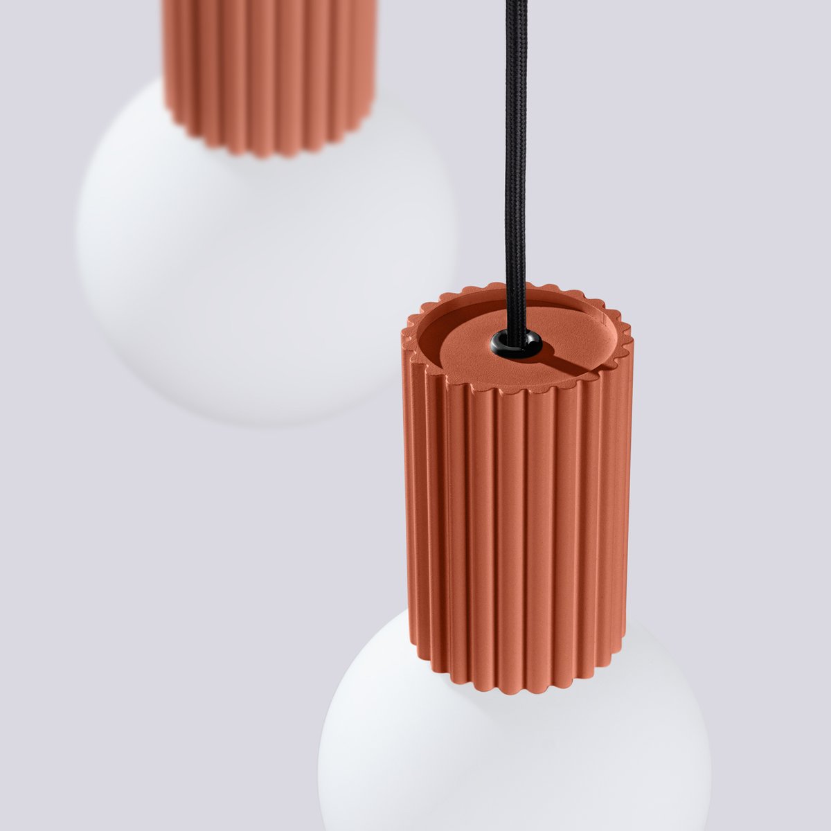 Suspension Aluminium Ocre Rouge G9 3 Halo rouge, EDEN