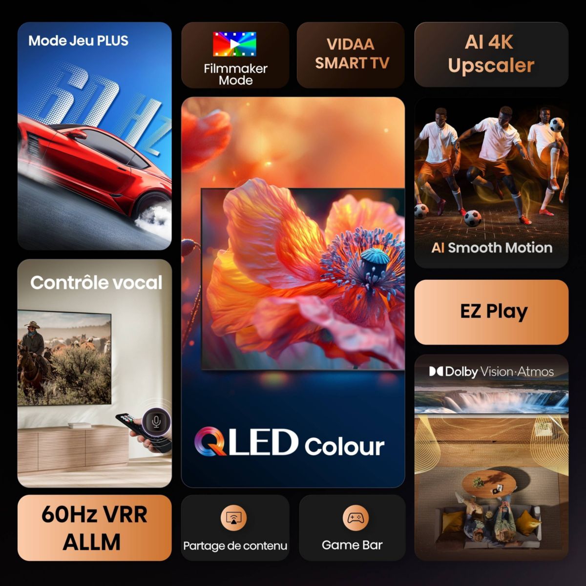 TV QLED 50A7S (2026) 50" (126 cm) couleur unique, HISENSE