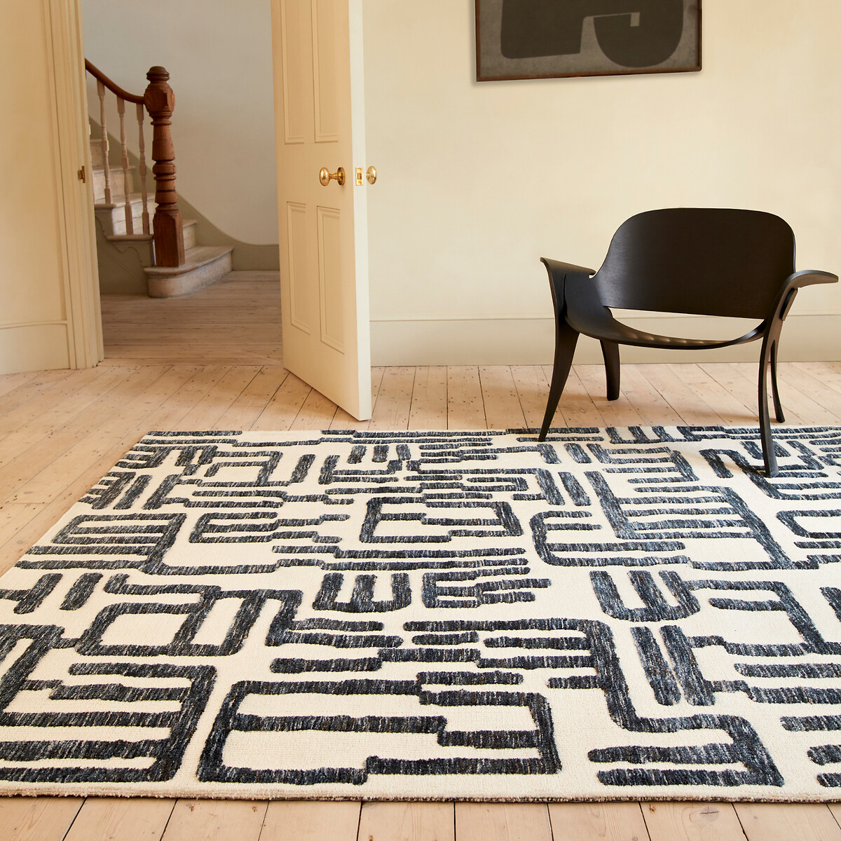 Abstract Script Rug blue, ÉDITÉ