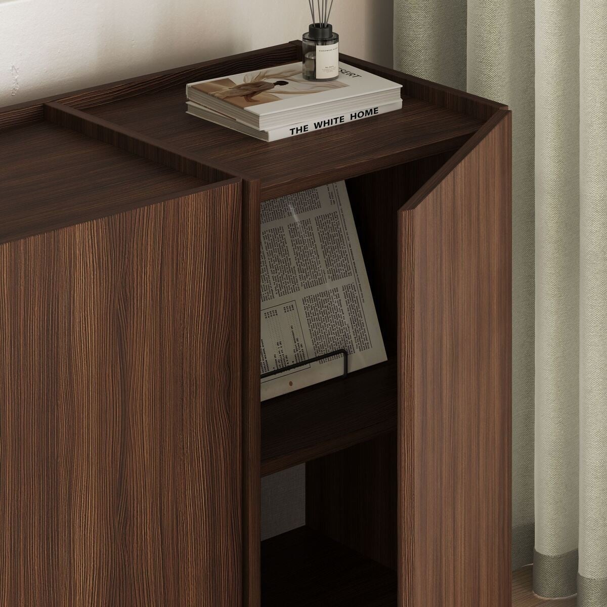 Buffet bas 4 portes - ARVEN noyer, CALICOSY