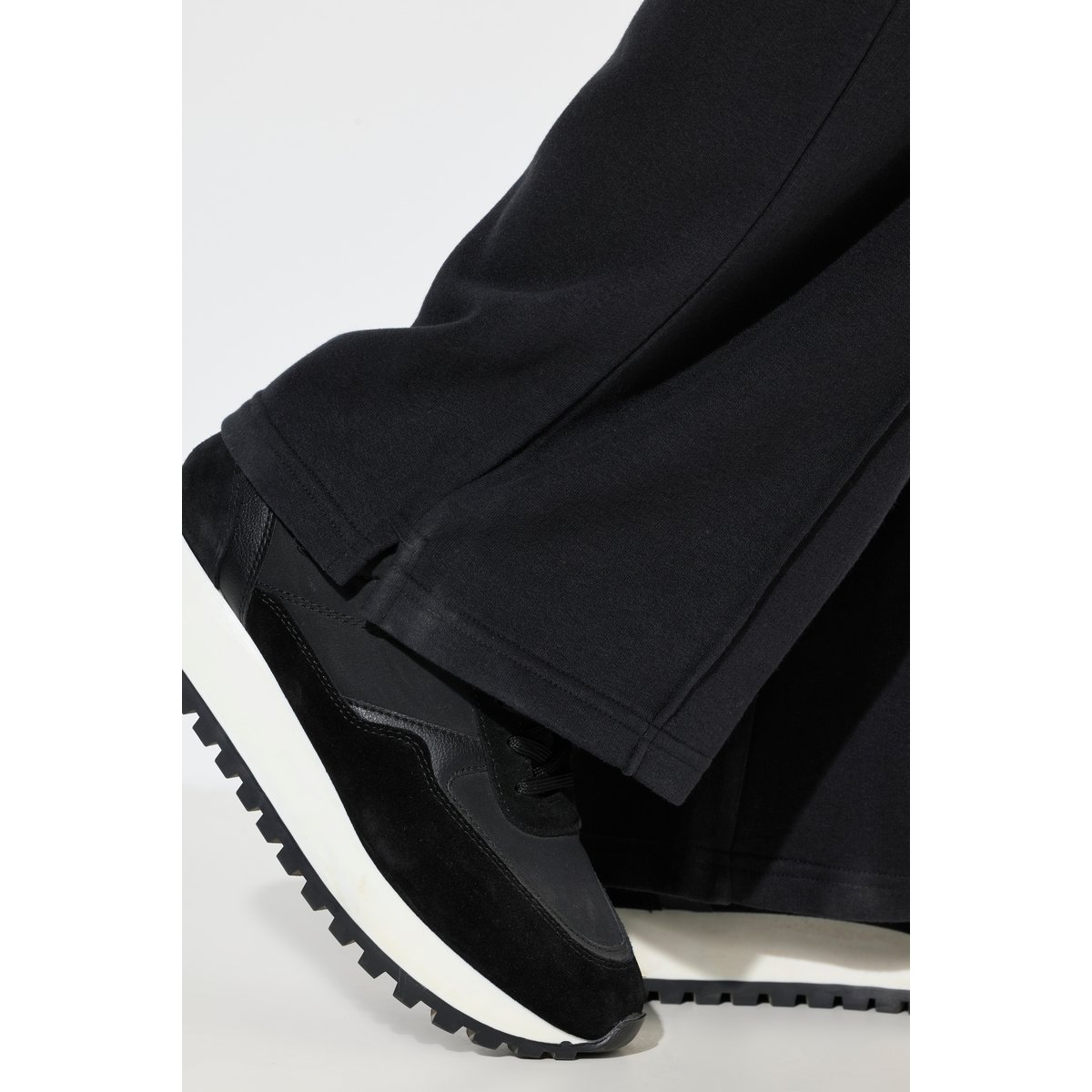 Pantalon de jogging large à taille élastique noir, ULLA POPKEN