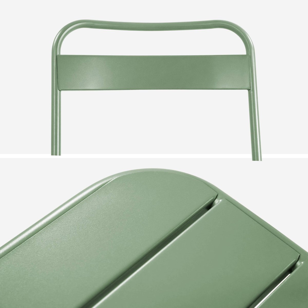Table de jardin métal + 4 assises AMELIA vert, SWEEEK