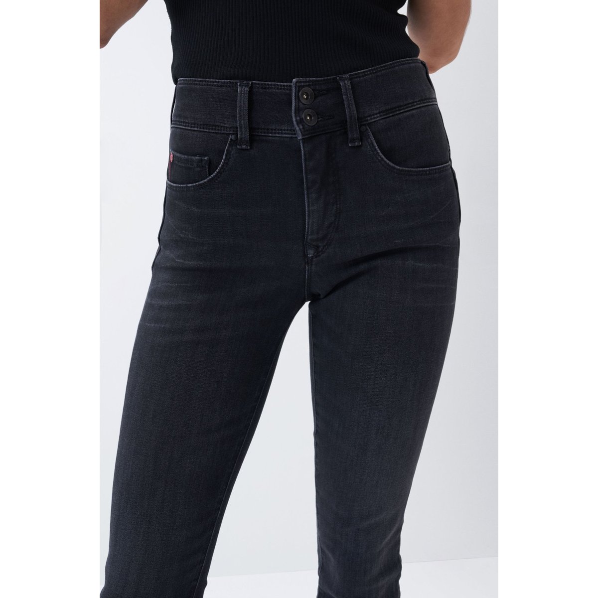 JEAN SECRET PUSH IN SKINNY noir, SALSA JEANS