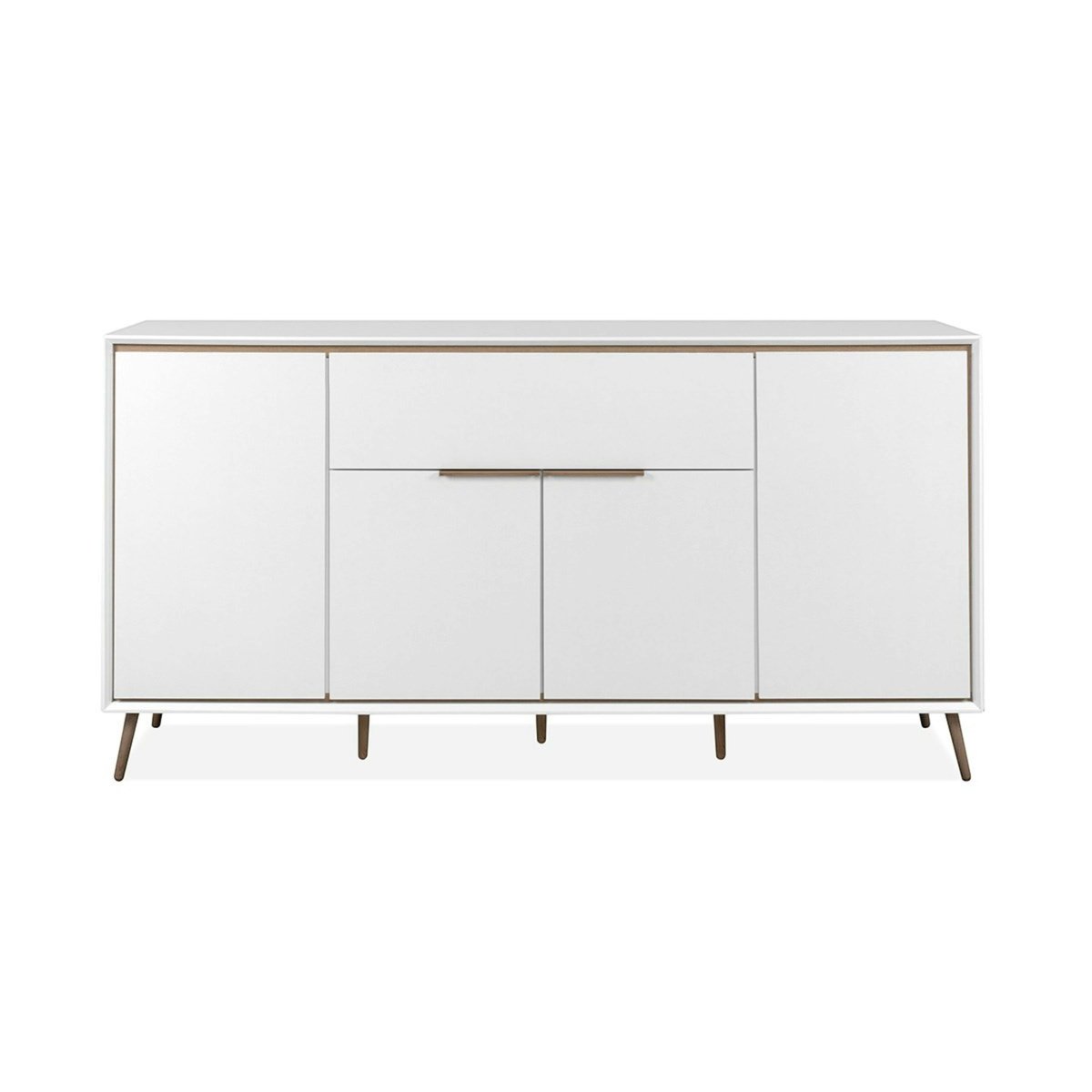 Buffet blanc moderne 4 portes 1 tiroir AVIO blanc, PIER IMPORT