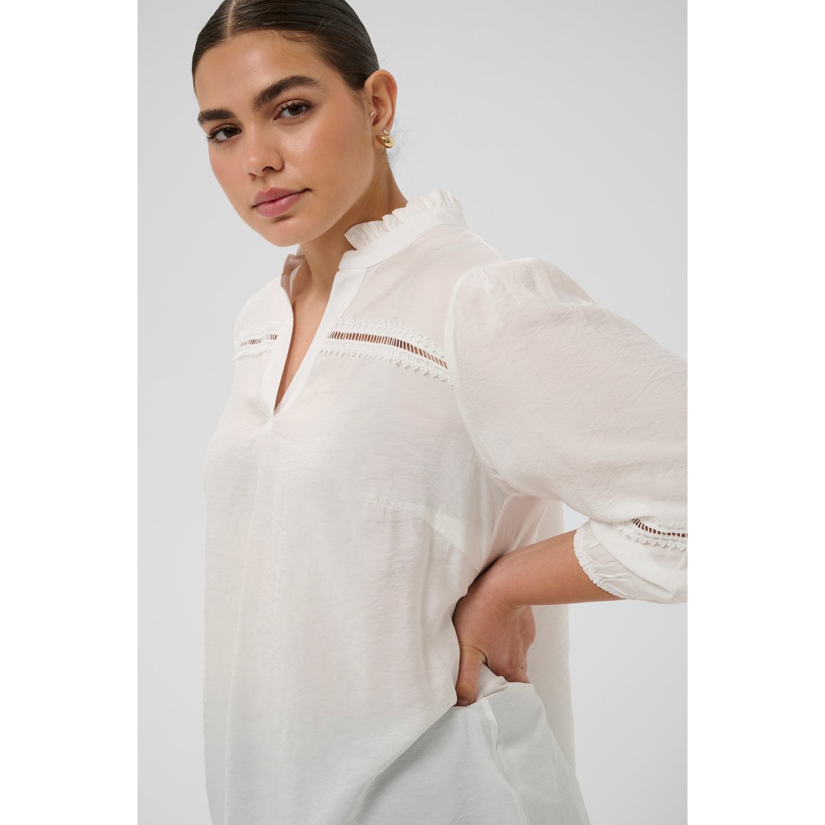 Blouse à manches longues blanc chalk, KAFFE CURVE