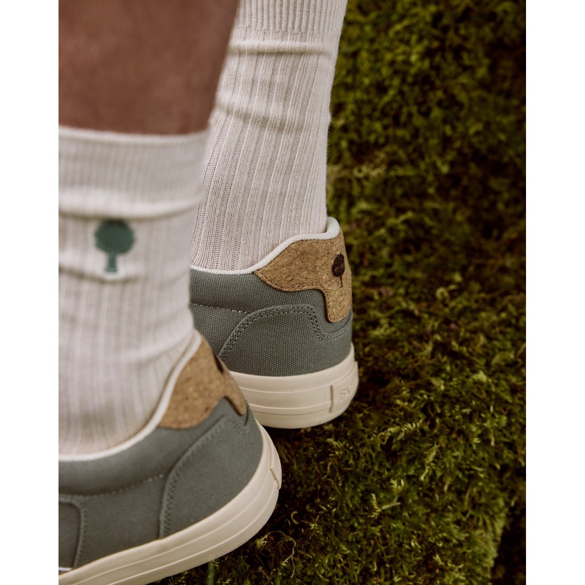 Tennis basses tissu WALNUT kaki foncé, FAGUO