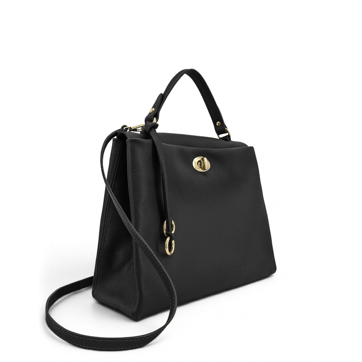 Sac à main en cuir grainé CHELSEA noir, OH MY BAG