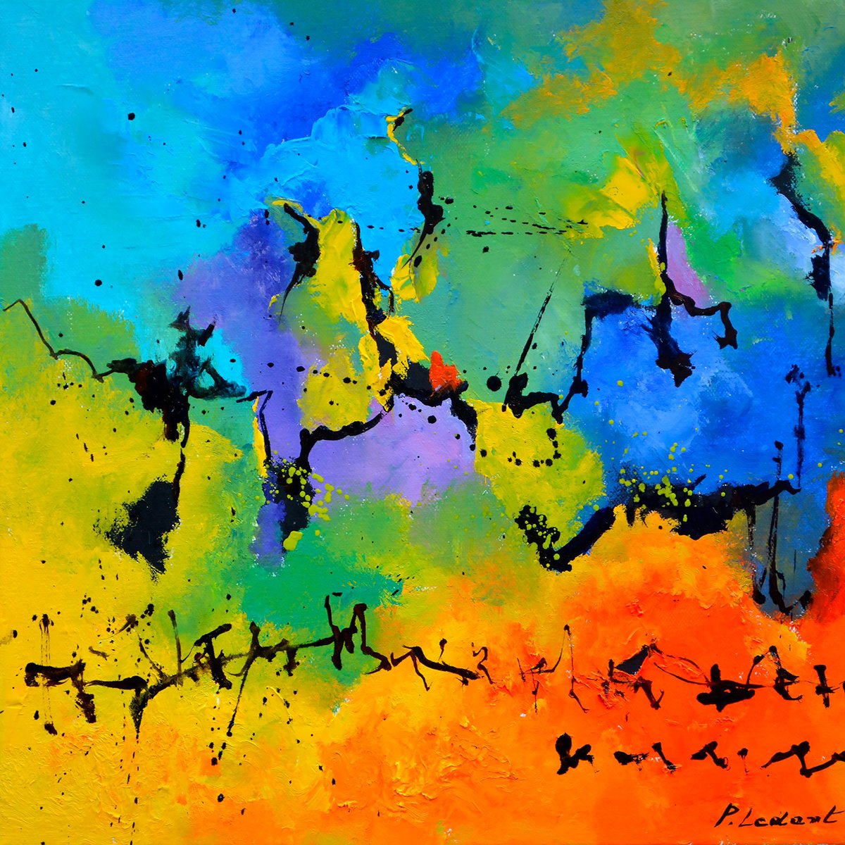 Tableau abstrait deco blue limit tableau alu dibond, HEXOA