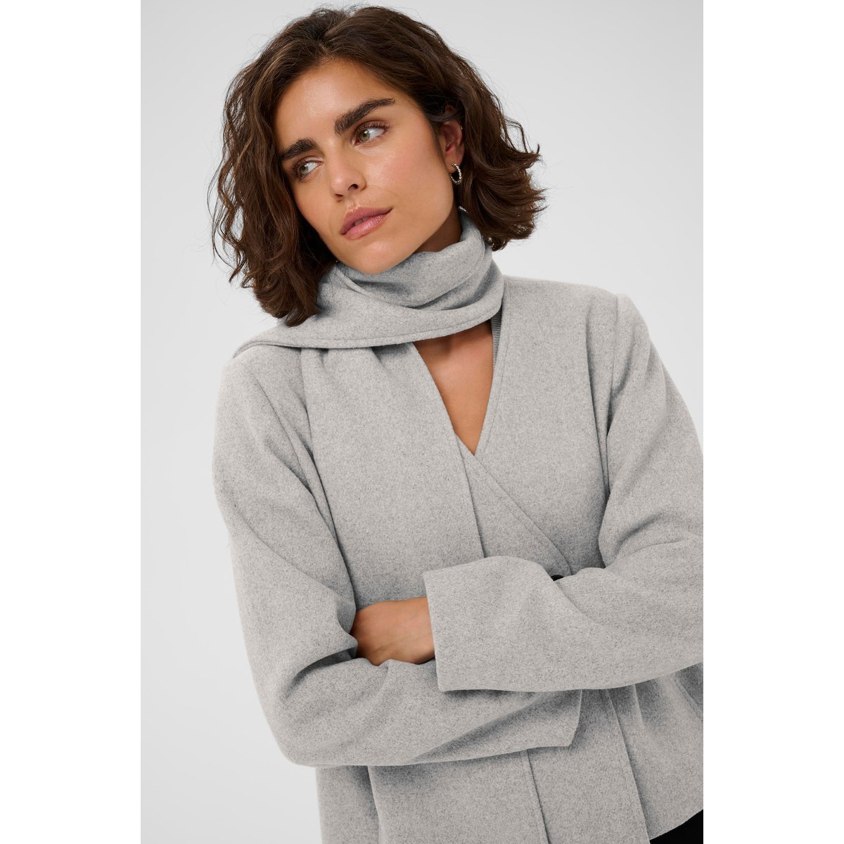 Manteau gris light grey melange, KAFFE
