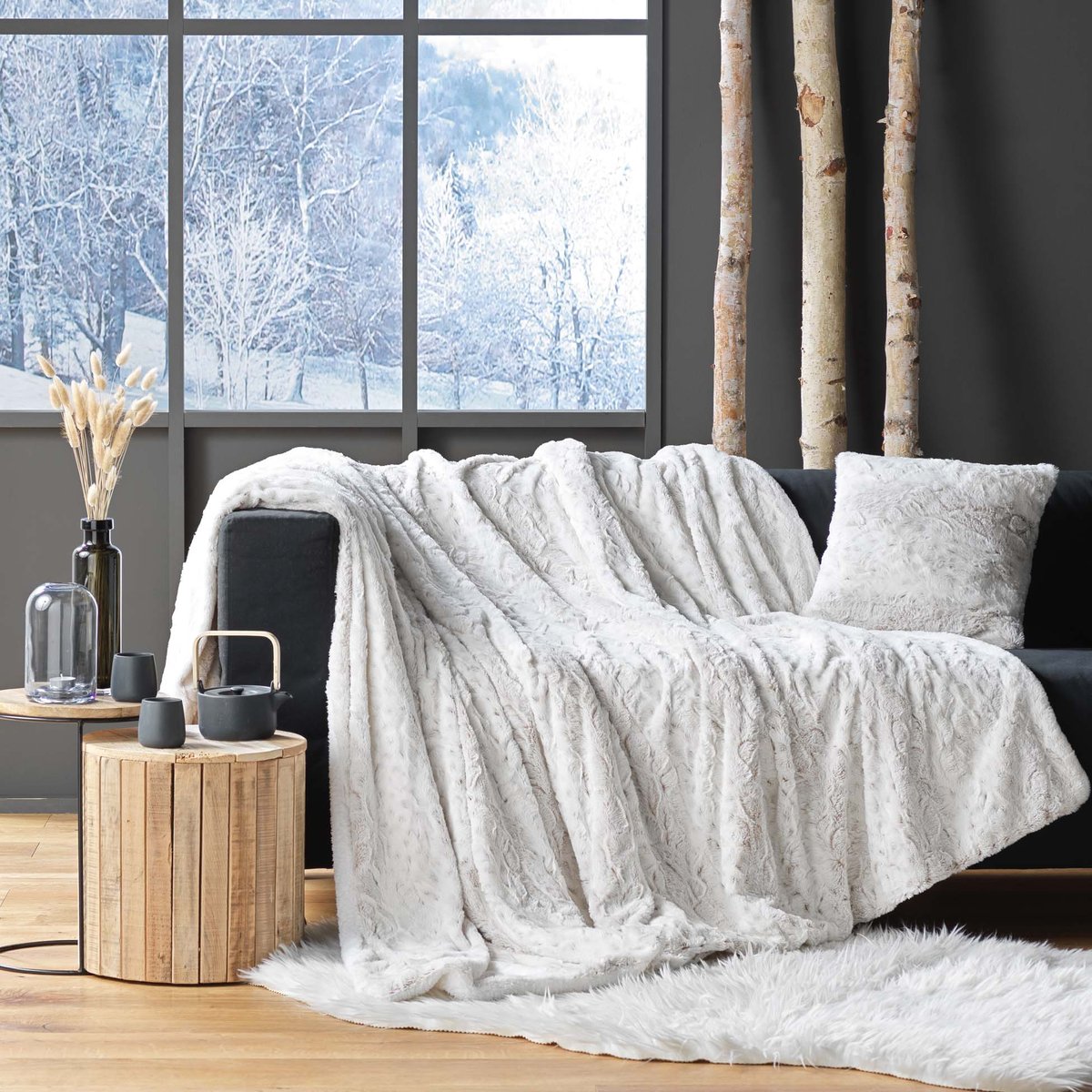 Plaid sherpa Douceur alaska blanc, EDEN