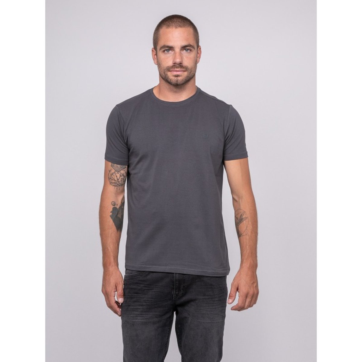 T-shirt Manches Courtes Uni Jedda gris, RITCHIE