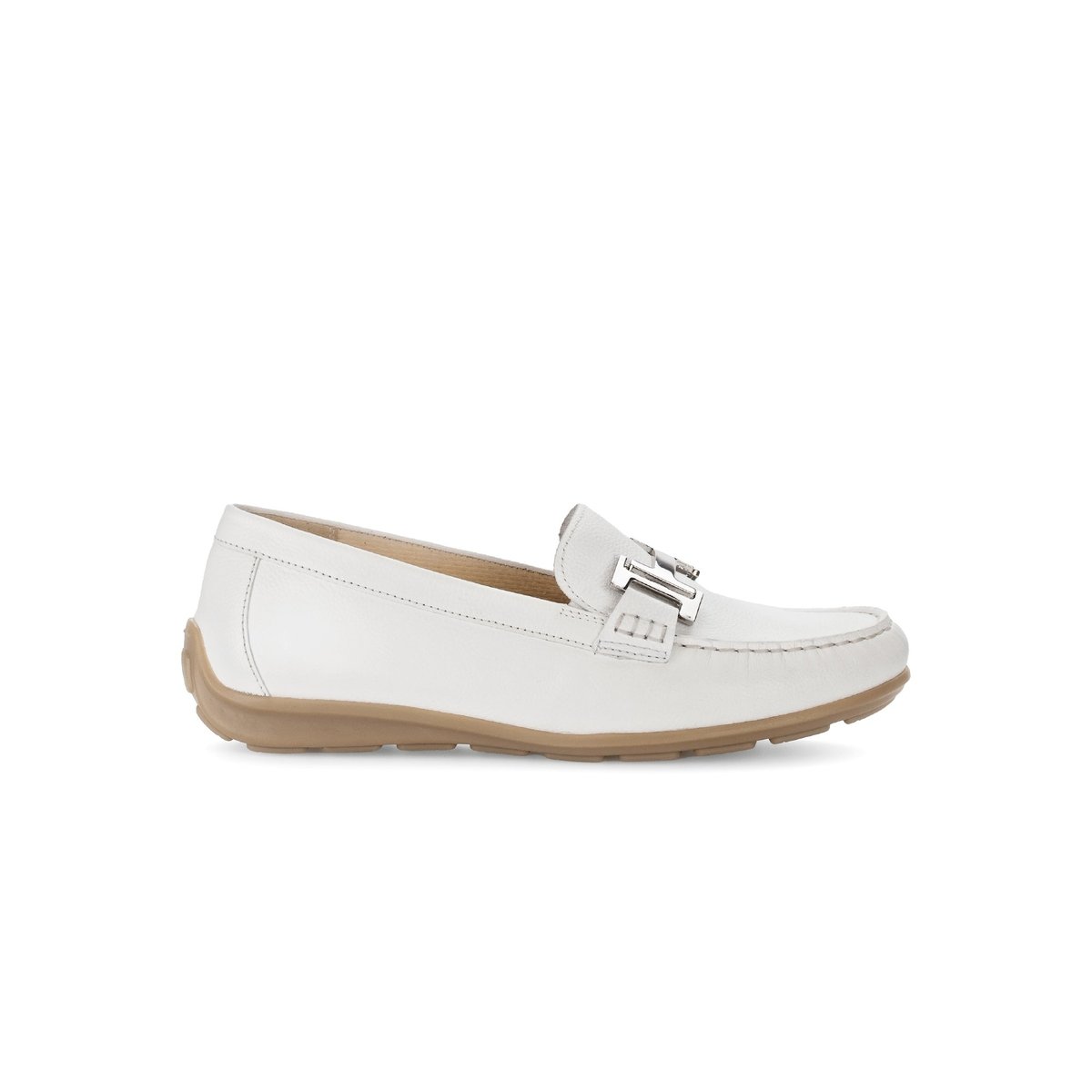 Mocassins en cuir à talon compensé blanc, GABOR