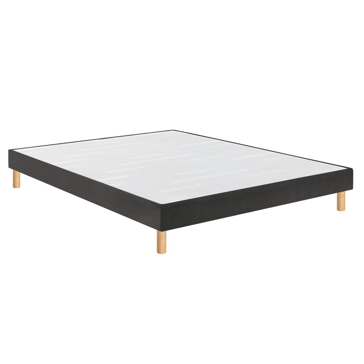 Ensemble matelas nano REGULAR, sommier VIGOROSO gris fumé et pieds blanc, BULTEX