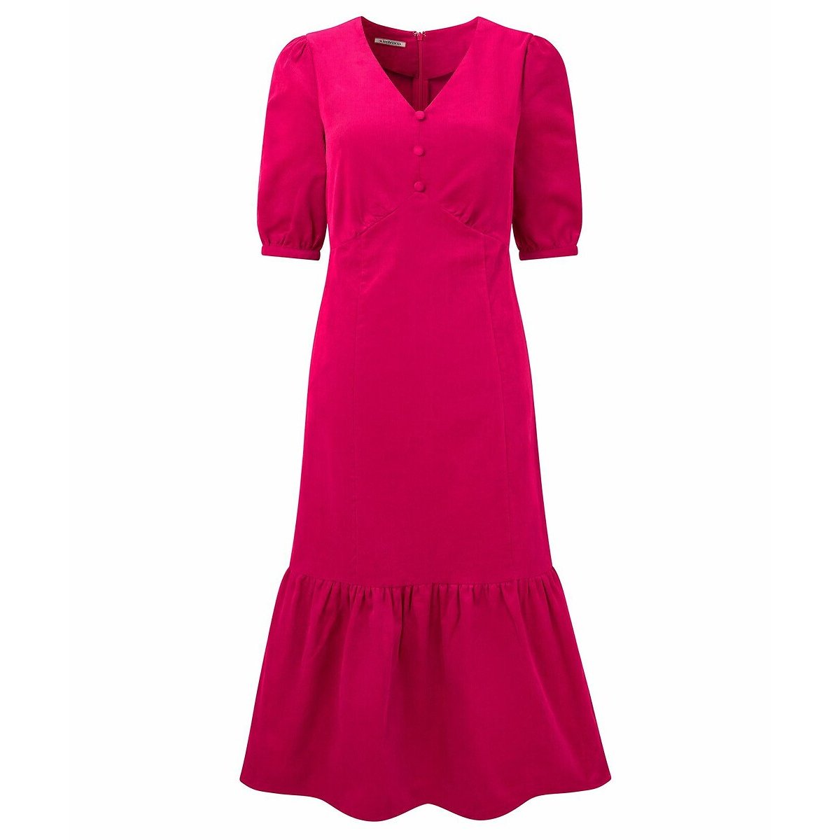 Corduroy Puff Sleeve Dress pink, JOE BROWNS