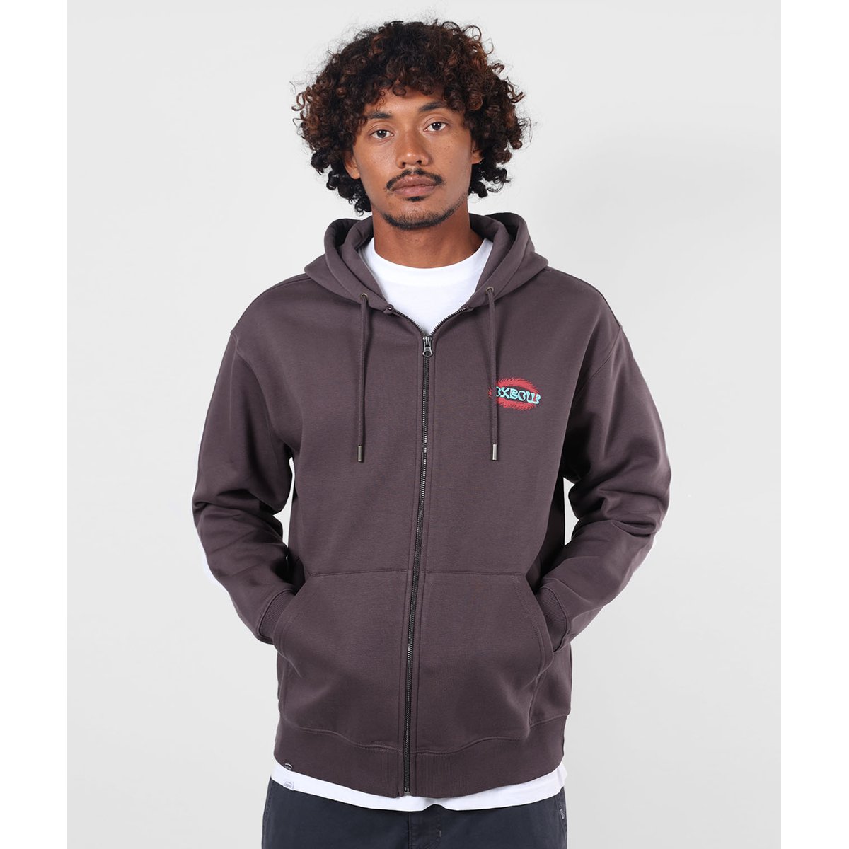 Sweat à capuche zippé WARMING raisin, OXBOW