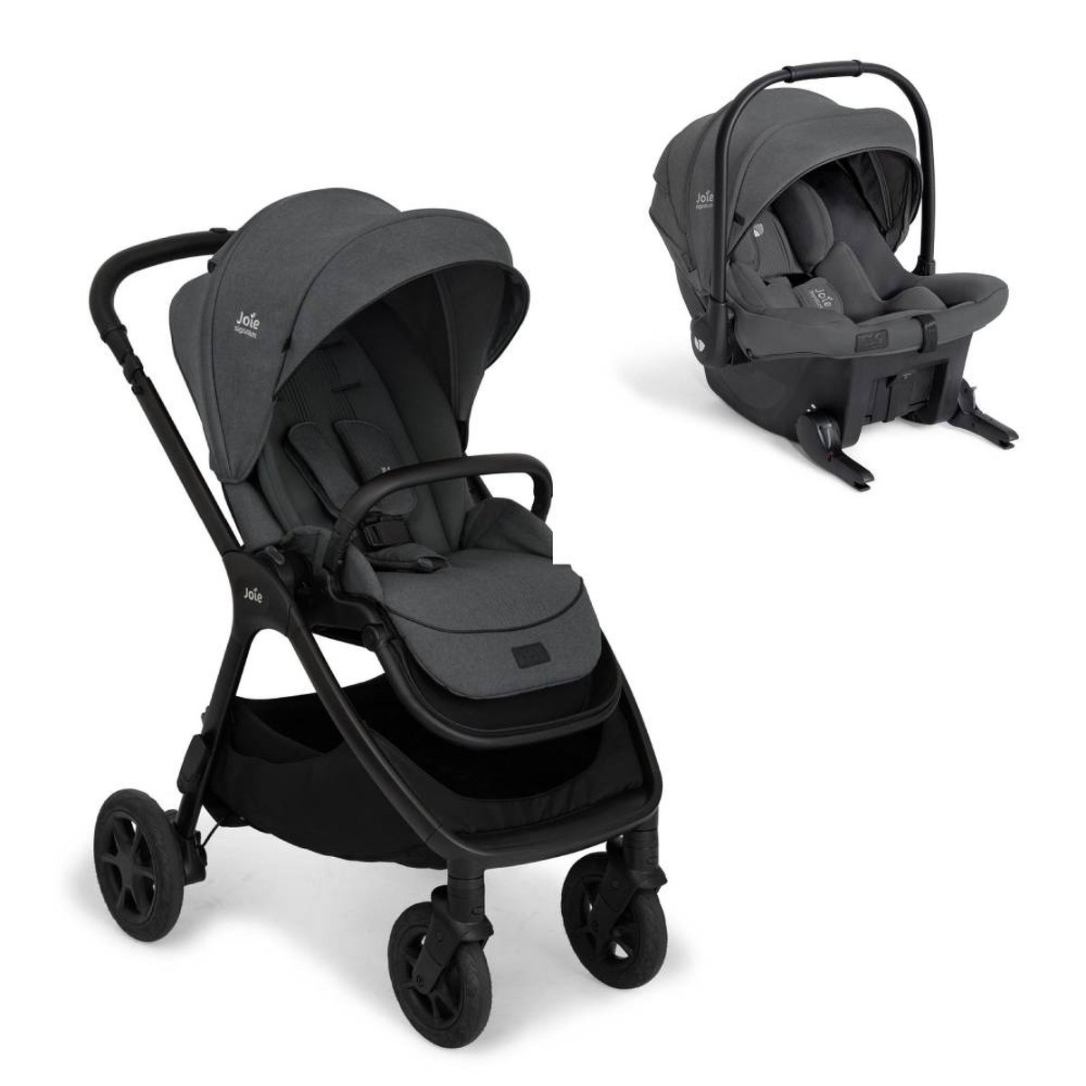 Poussette duo Finiti Signature Ebony + siège auto Sprint Ebony couleur unique, JOIE