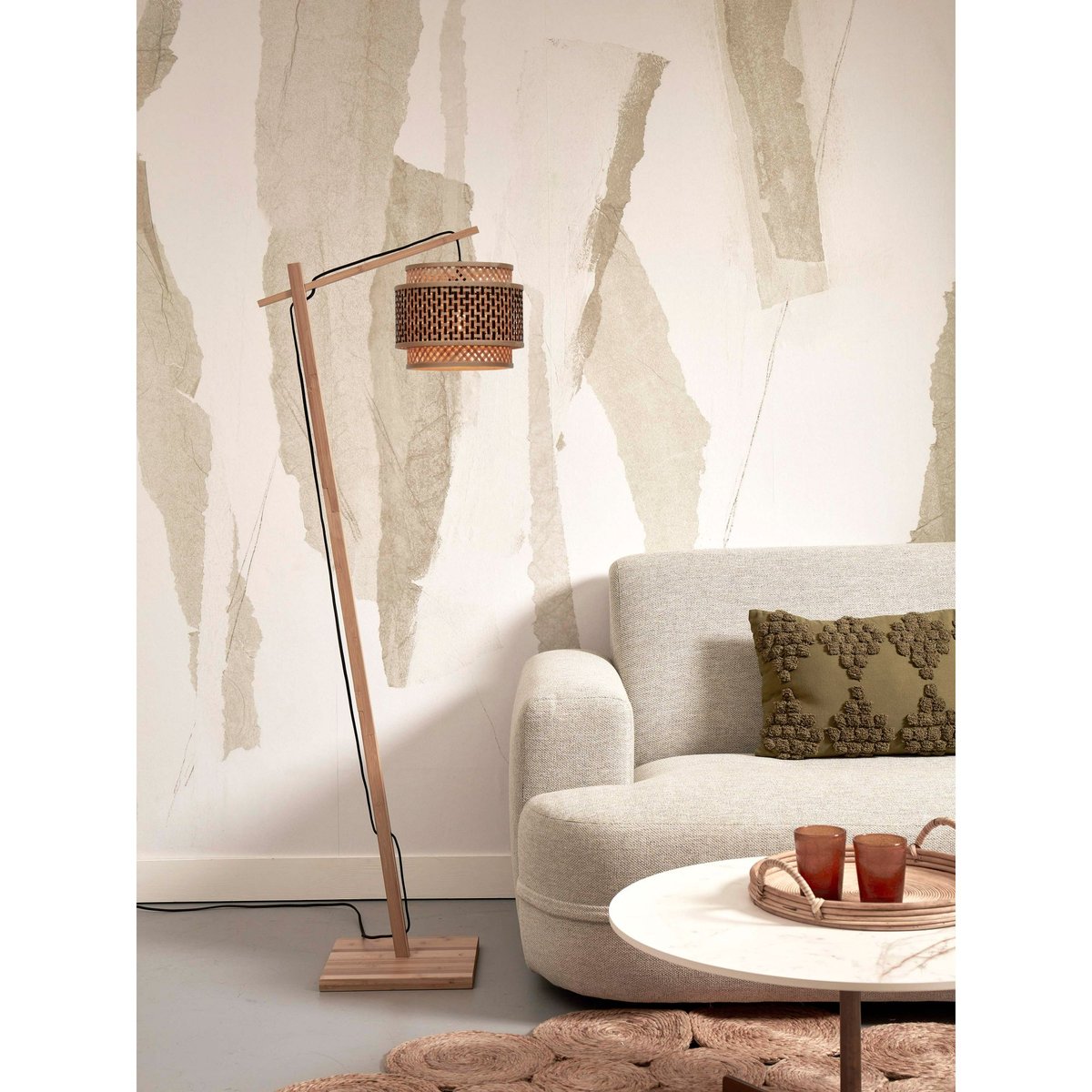 Lampadaire Bambou BHUTAN naturel, GOOD & MOJO