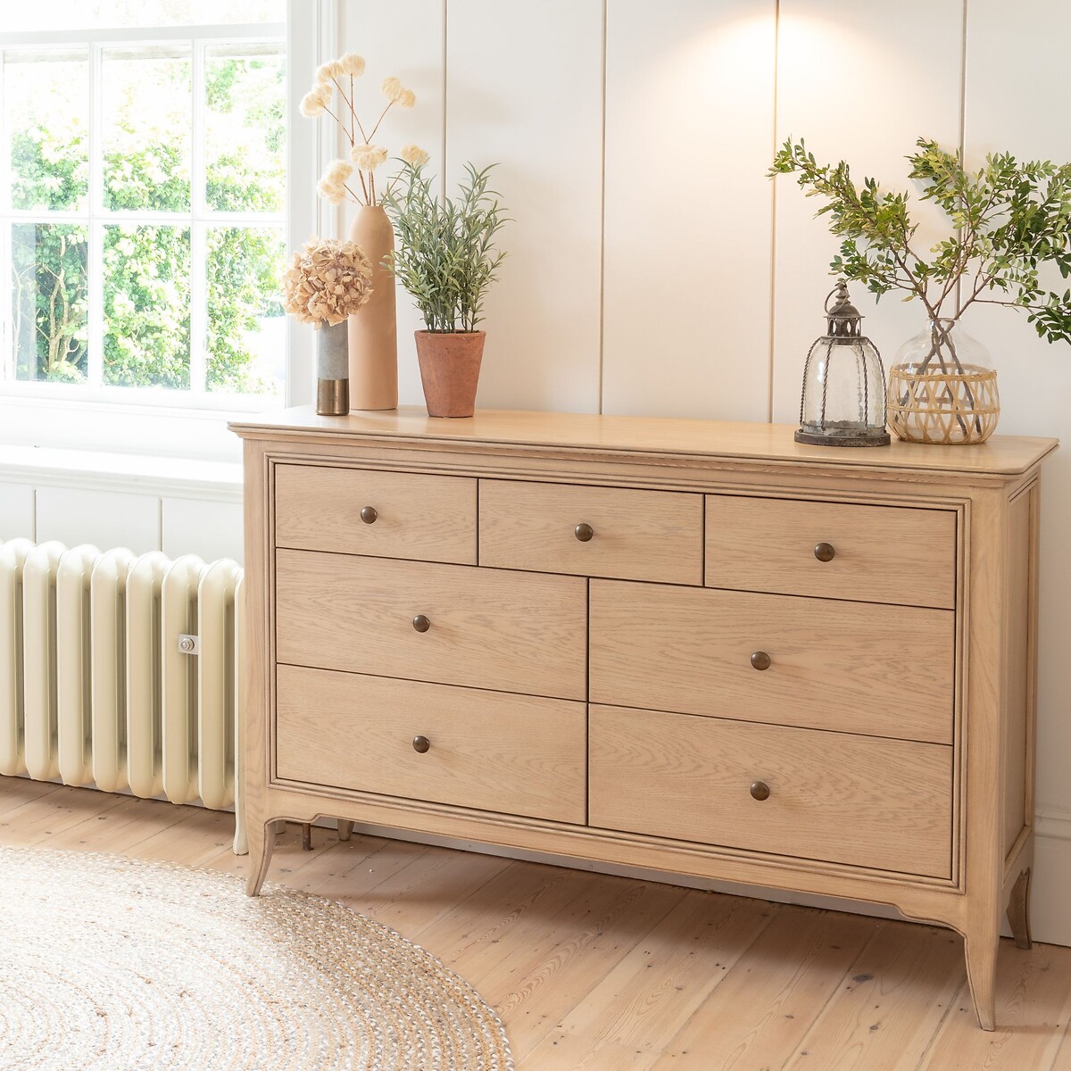 Toulon Oak 3 + 4 Wide Chest light oak wood, WILLIS & GAMBIER