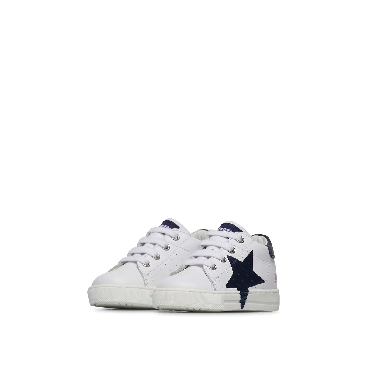 Sneakers en cuir avec étoile SALAZAR 3 blanc-bleu, FALCOTTO