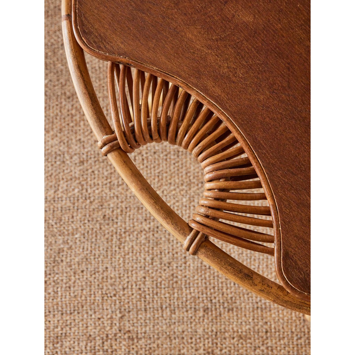 Table basse en rotin Léonie N°817 - Bon état bois clair, DEBONGOUT