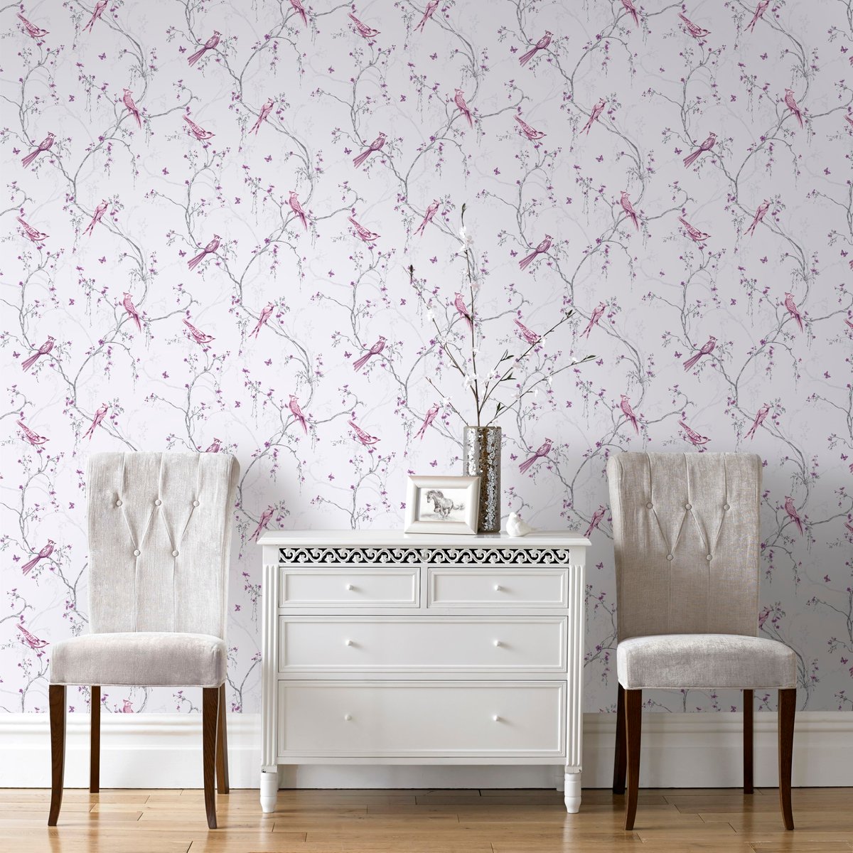 Papier peint Oiseaux Chant doux du Rosignol violet, SUPERFRESCO EASY