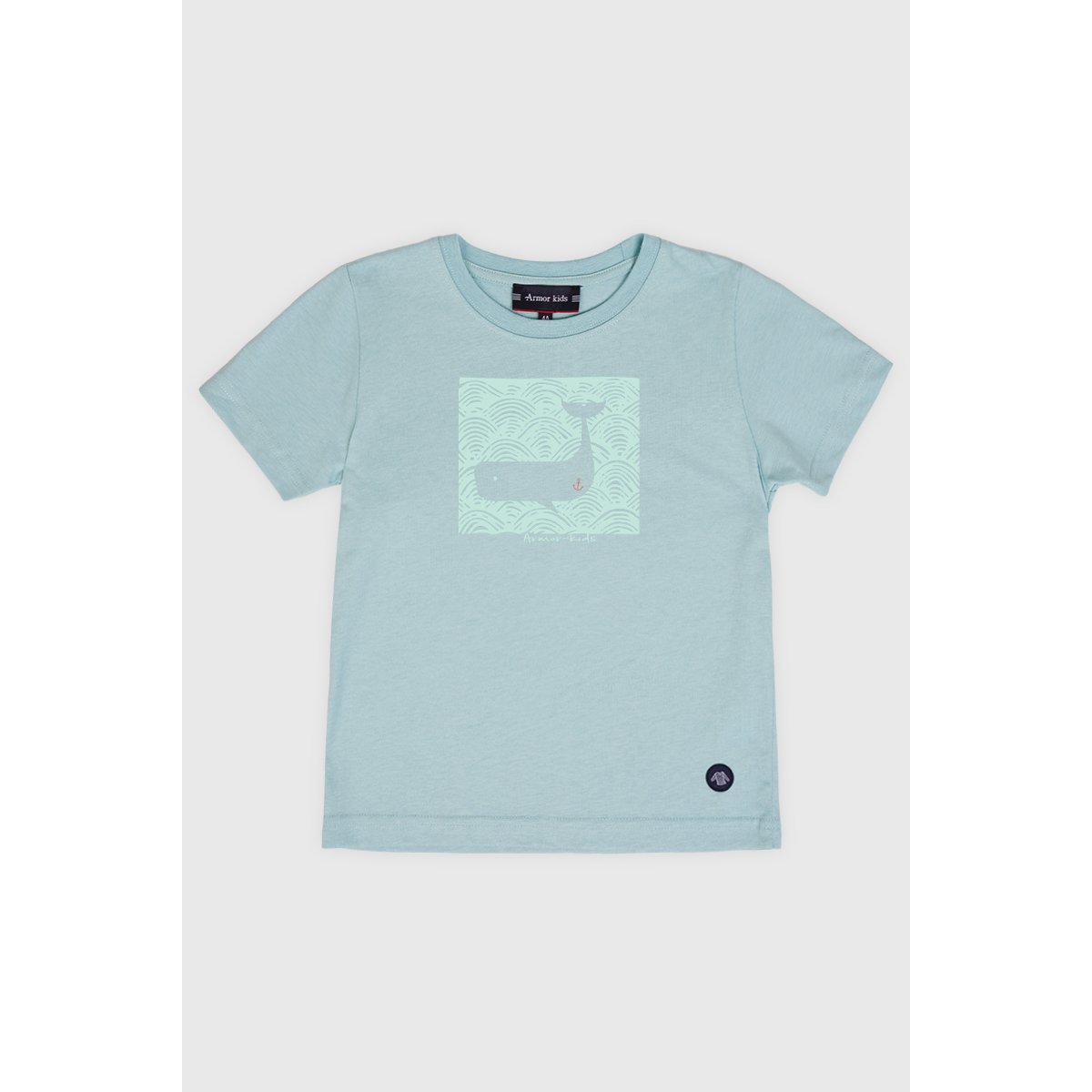 T-shirt en coton KIDS - d97-baleine vagues, ARMOR-LUX