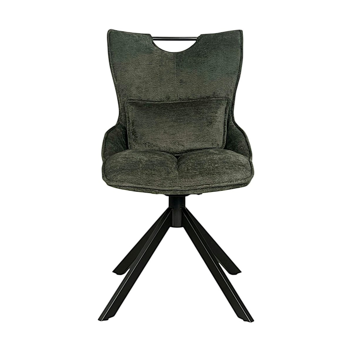 Chaise pivotante coussin et poignée tissu vert (lot de 2) IENA vert, PIER IMPORT