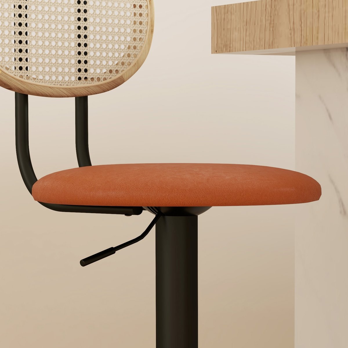 Tabouret de bar Revêtement synthétique Marron marron, noir, HOMCOM