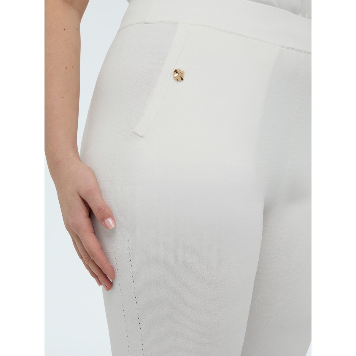Pantalon Flare en maille blanc, FIORELLA RUBINO