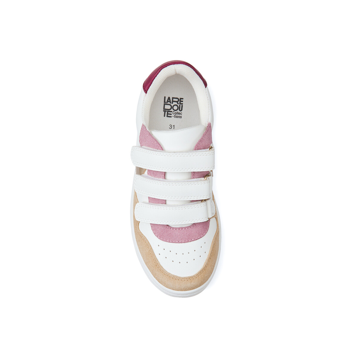 Kids' Touch 'n' Close Trainers with Leather Overlays multi-coloured, LA REDOUTE COLLECTIONS