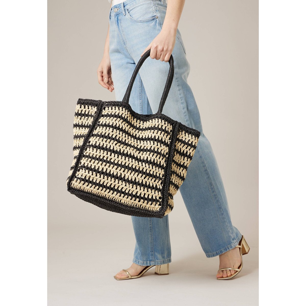 Sac femme en 100% papier tissé CELIJA black, DEELUXE
