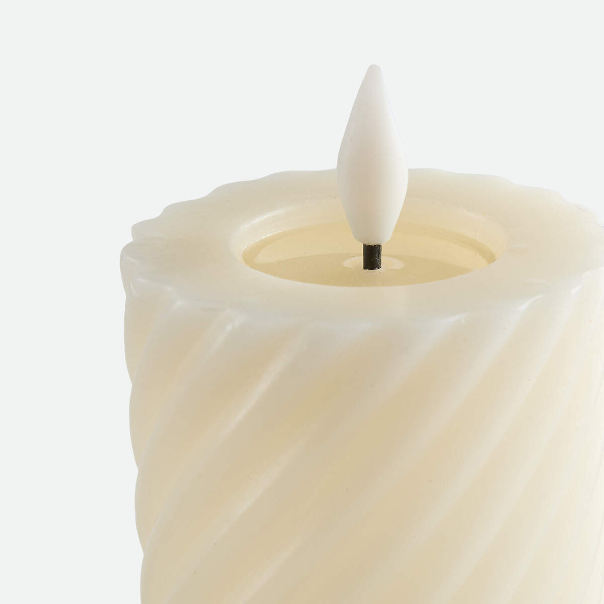 Bougie LED torsadée, en cire, hauteur 12 cm, CASPAR ecru, LA REDOUTE INTERIEURS