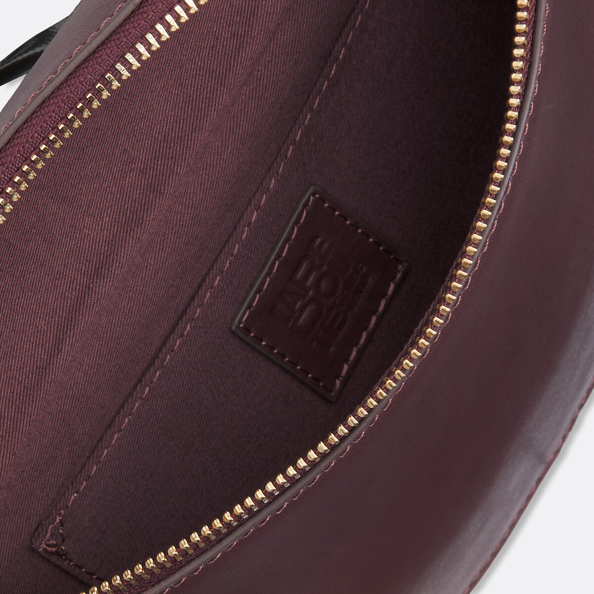 Sac banane en cuir bordeaux, LA REDOUTE COLLECTIONS
